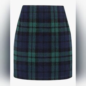 Plaid Women's Skirt in Blue and Green